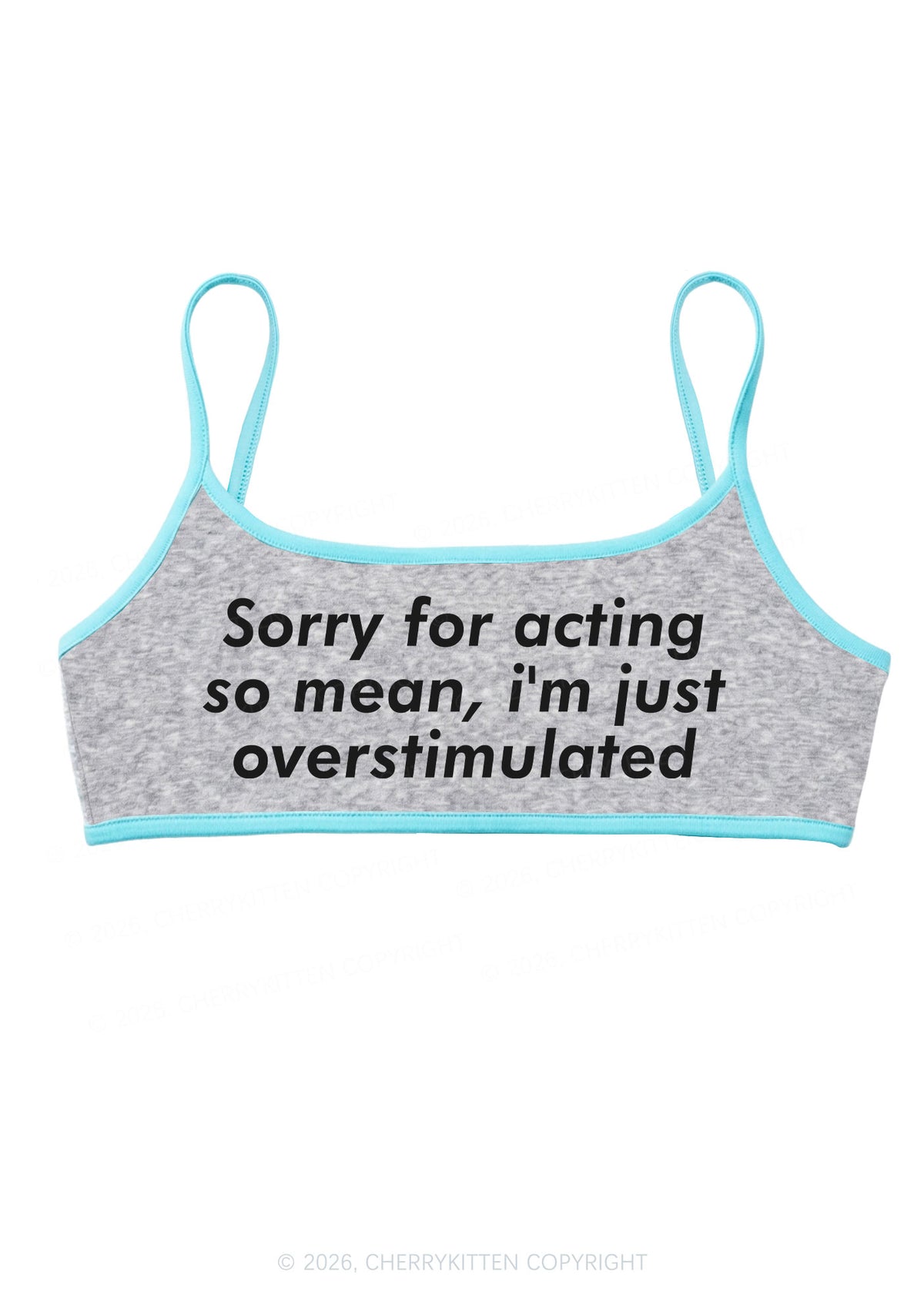 Im Just Overstimulated Y2K Super Crop Cami Cherrykitten