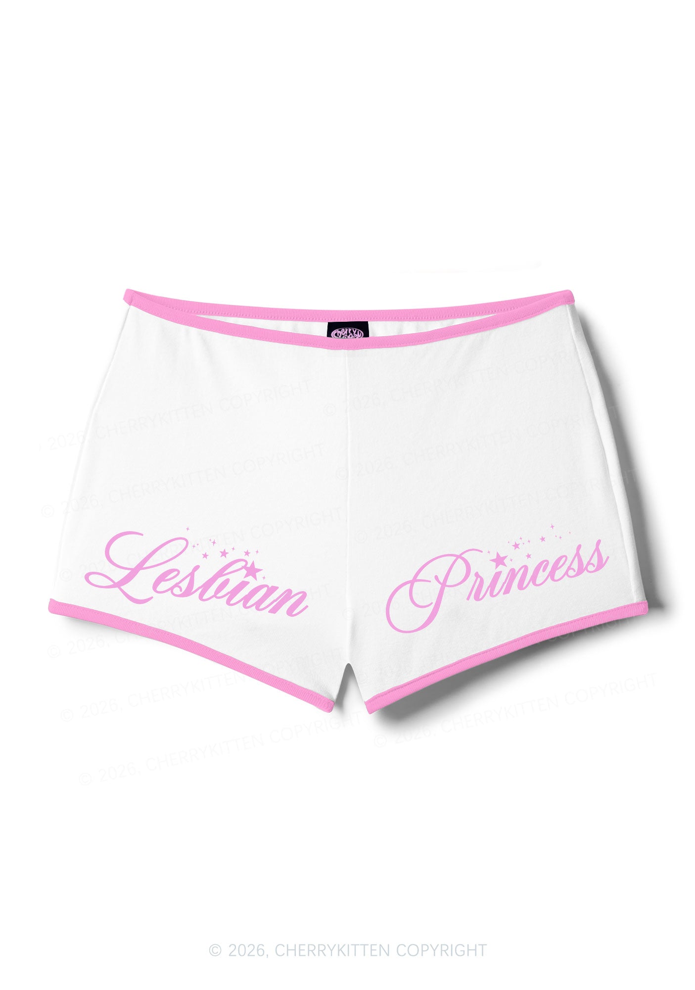 Lesbian Princess Pride Y2K Booty Shorts Cherrykitten