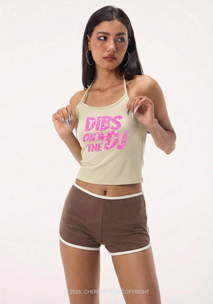 Glitter Dibs On The DJ Y2K Halter Neck Cami Cherrykitten