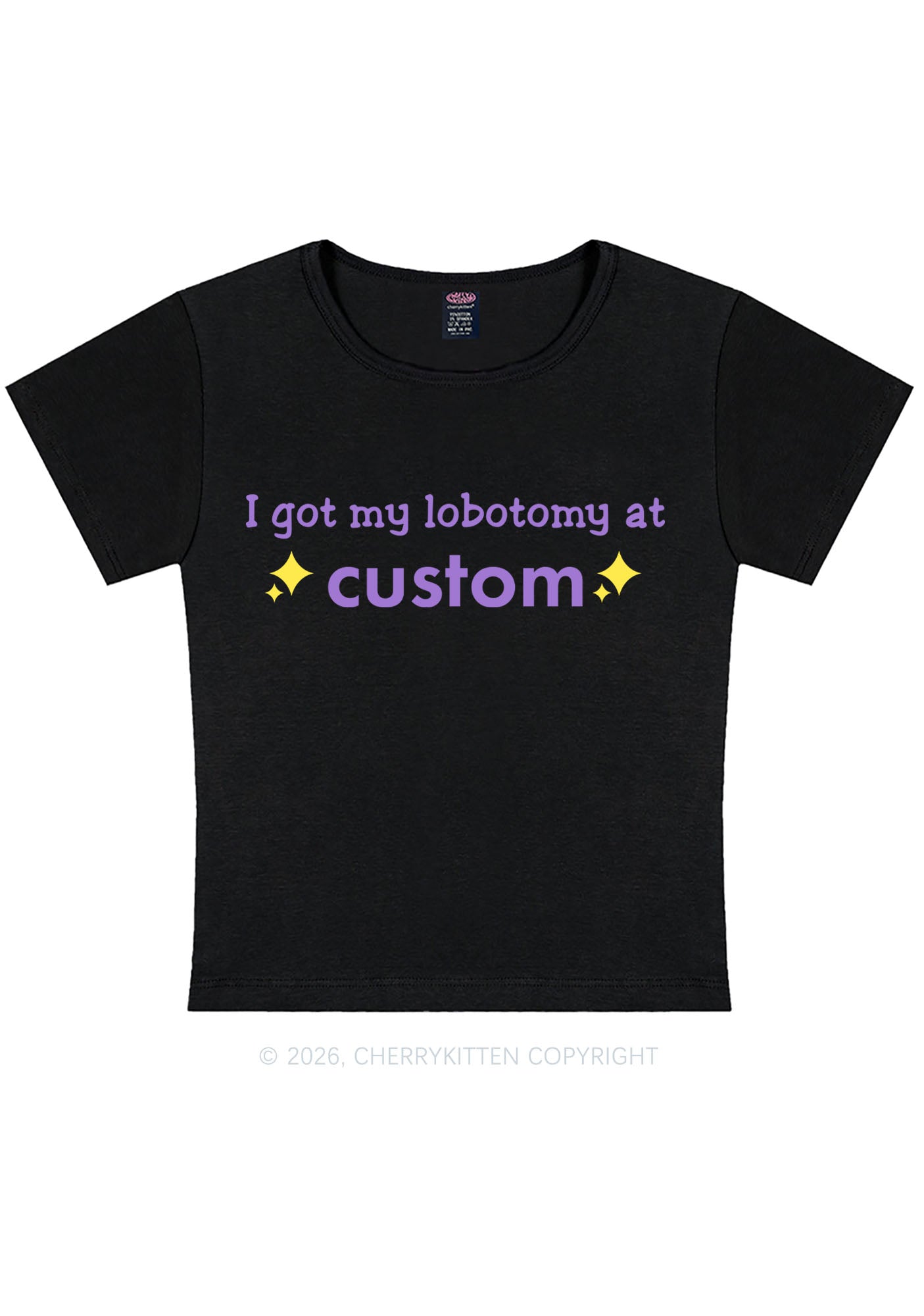 I Got My Lobotomy At Custom Y2K Baby Tee Cherrykitten