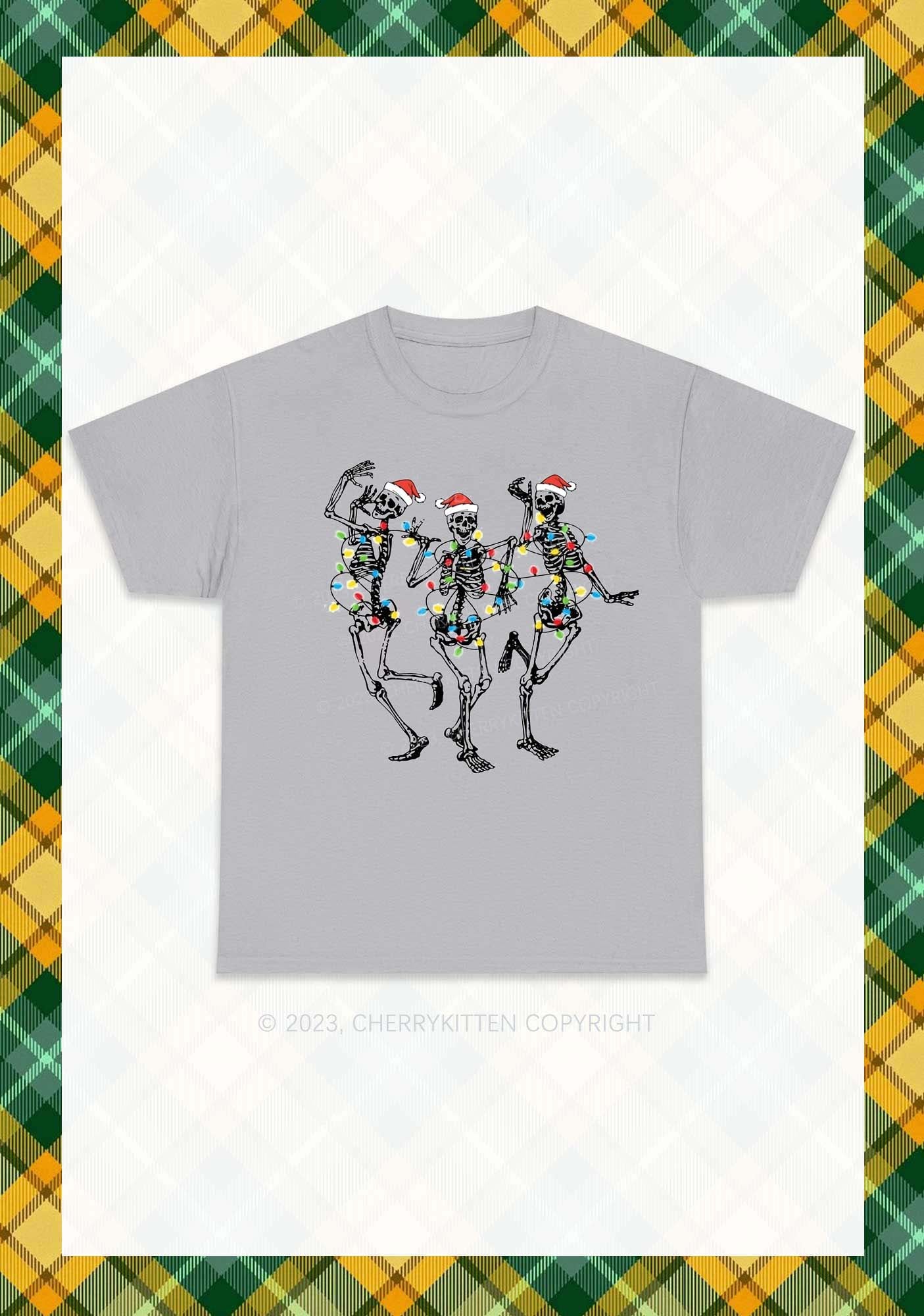 Christmas Dancing Skeletons Chunky Shirt Cherrykitten