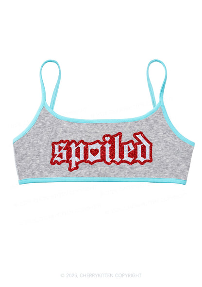 Glitter Stroke Spoiled Y2K Super Crop Cami Cherrykitten