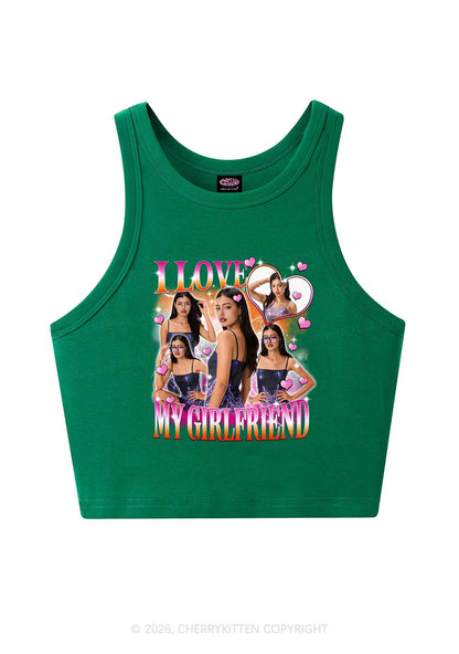 Custom I Love My Lesbian GF Pride Y2K Crop Tank Top Cherrykitten