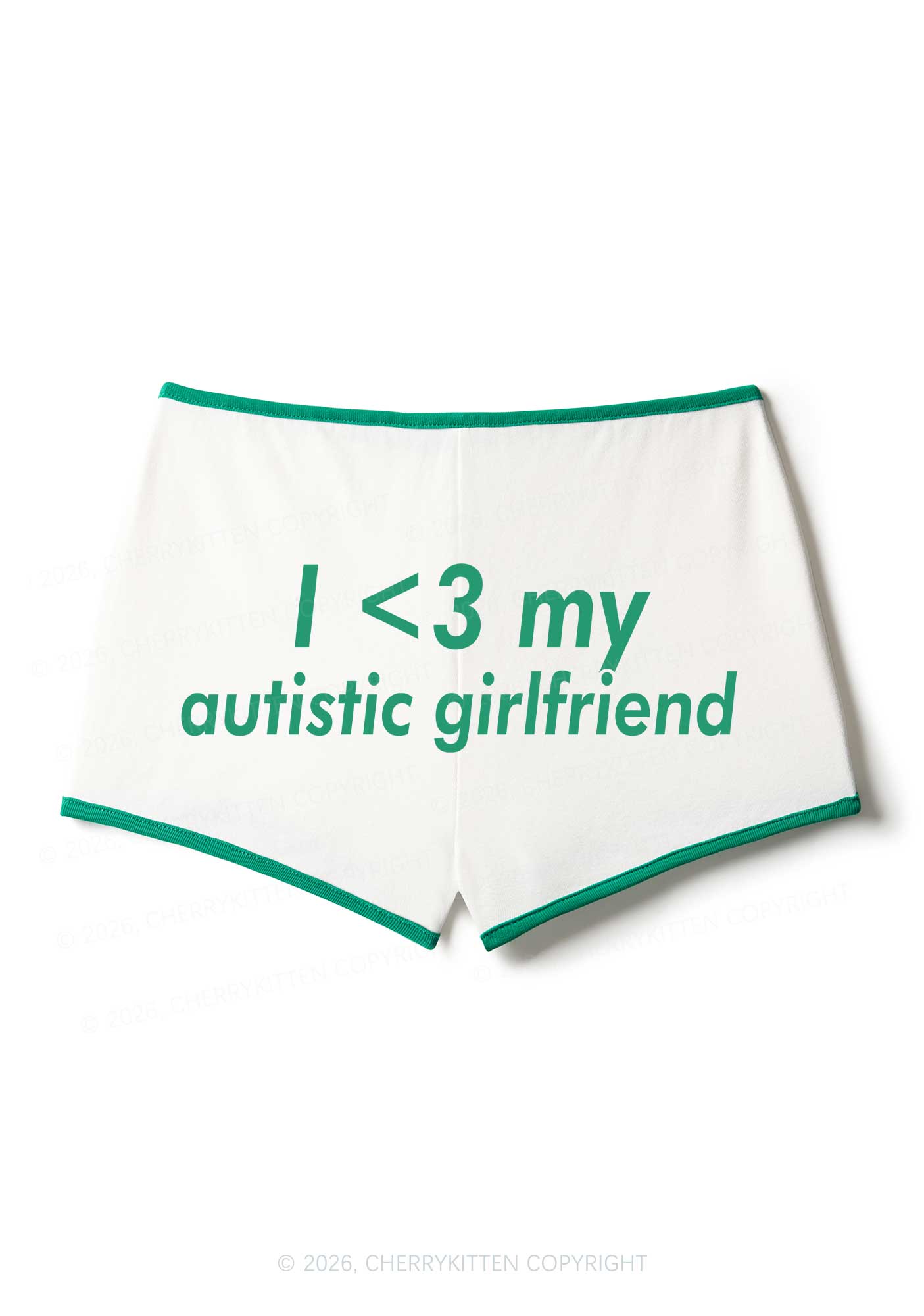I Love My Autistic GF Valentine's Day Y2K Booty Shorts Cherrykitten