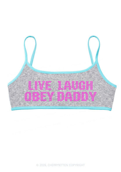 Live Laugh Obey Daddy Y2K Super Crop Cami Cherrykitten