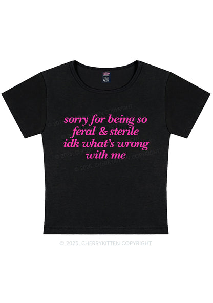 Being Feral Sterile Y2K Baby Tee Cherrykitten