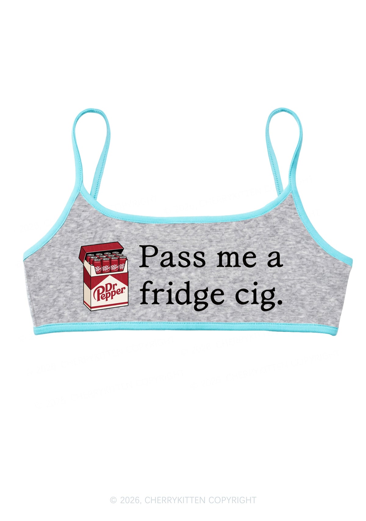 Pass Me A Fridge Cig Red Drinks Y2K Super Crop Cami Cherrykitten