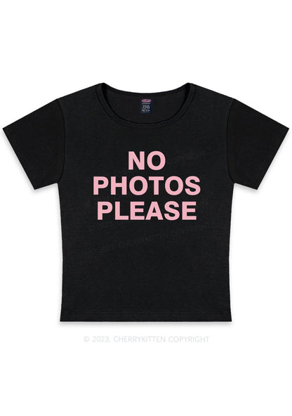 Curvy No Photos Please Y2K Baby Tee Cherrykitten