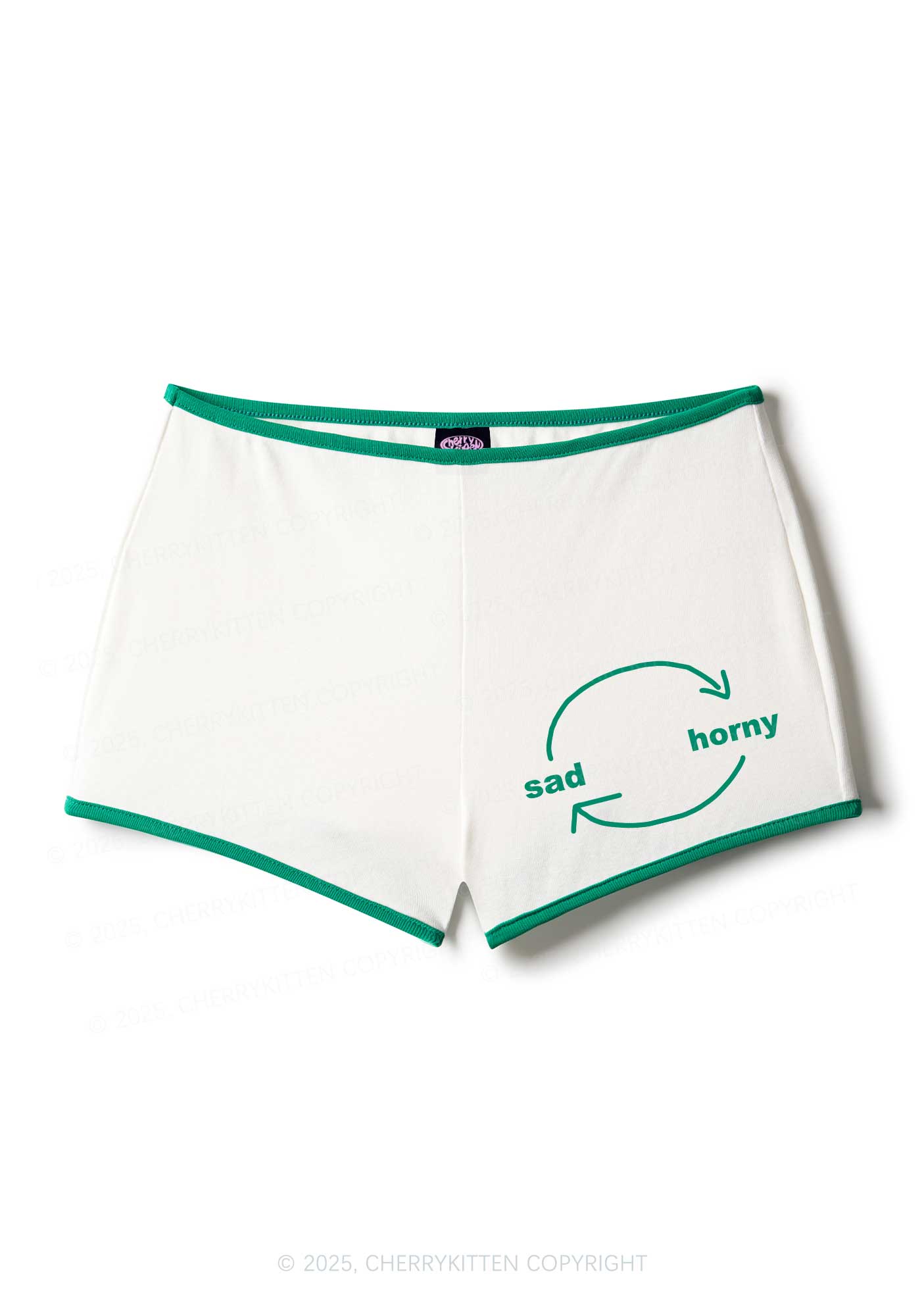 Sad Circle Y2K Booty Shorts Cherrykitten