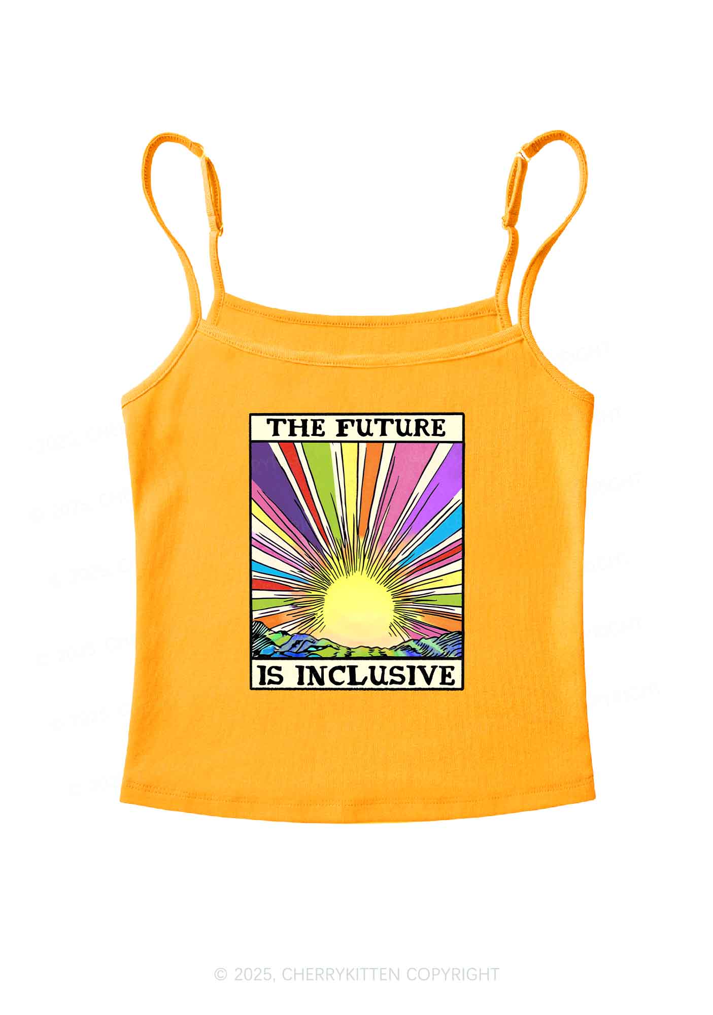 The Future Is Inclusive Pride Y2K Spaghetti Strap Cami Cherrykitten