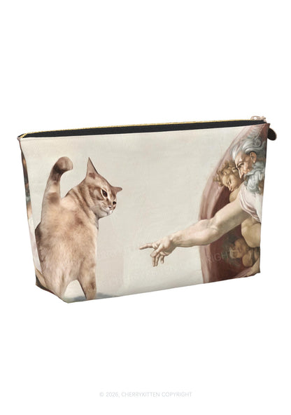 God Give Cat Y2K Makeup Bag Cherrykitten