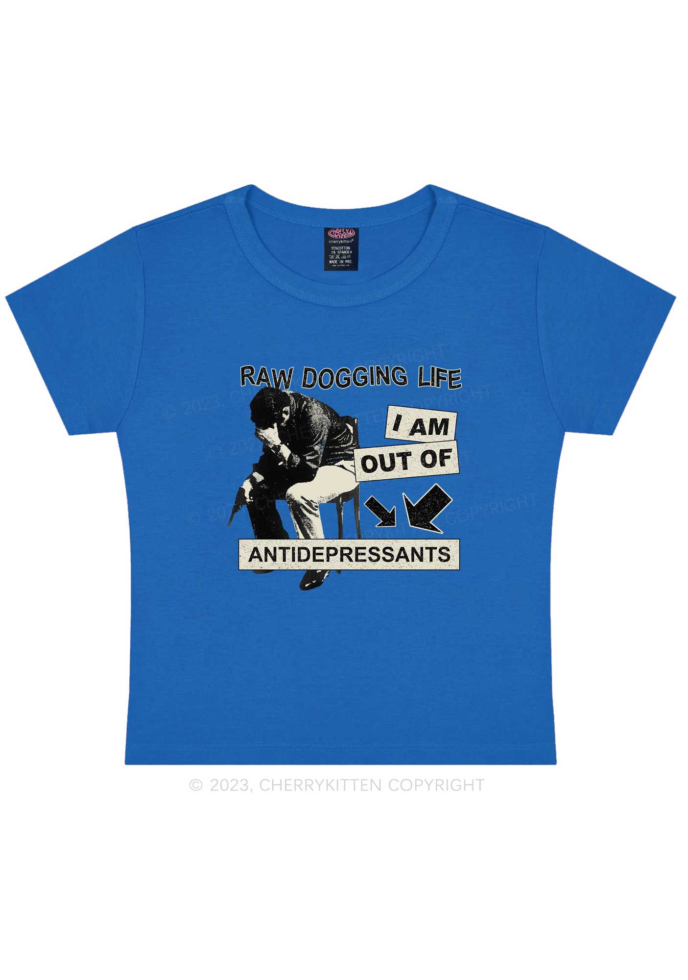 Out Of Antidepressants Y2K Baby Tee Cherrykitten