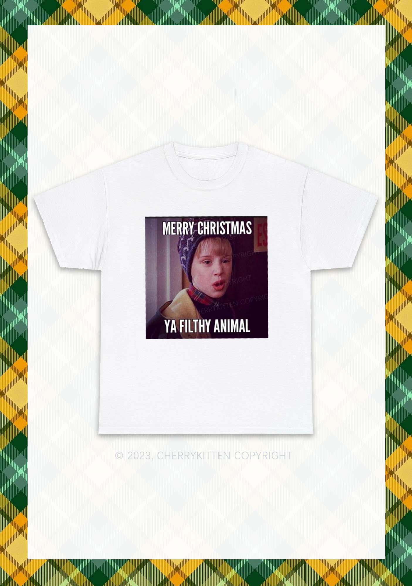Merry Christmas Ya Filthy Animal Chunky Shirt Cherrykitten