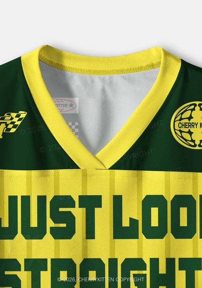 I Just Look Straight Leopard Pride Y2K Crop Sport Jersey Shirts Cherrykitten