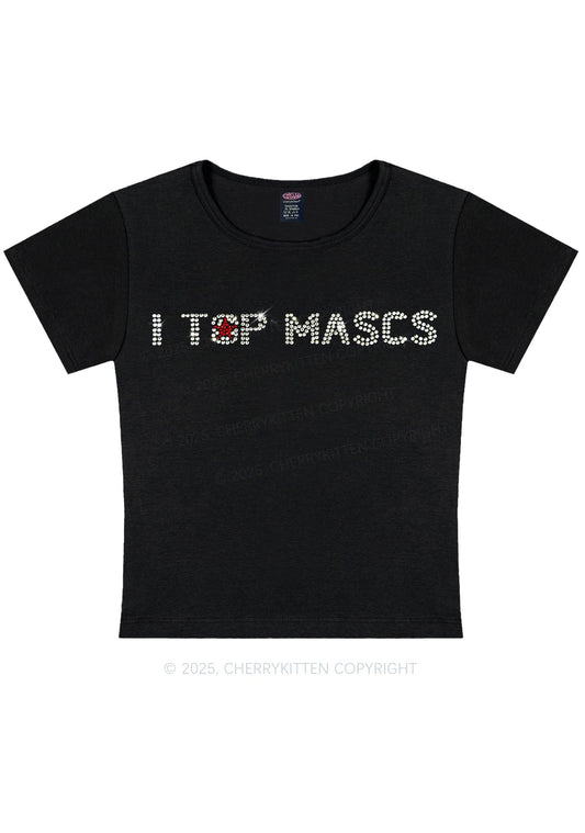 Rhinestone I Top Mascs Pride Y2K Baby Tee Cherrykitten