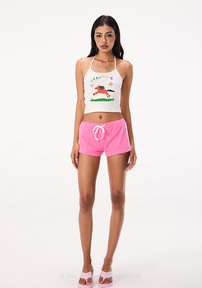 Orange Pony Y2K Halter Neck Cami Cherrykitten