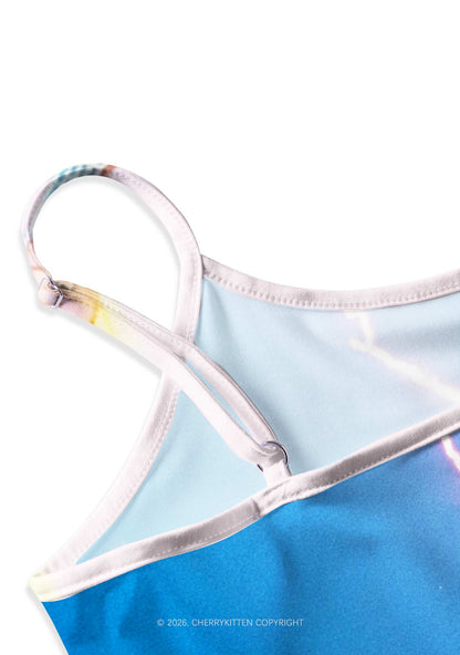 Raccoon Band Y2K Print Cami Crop Top Cherrykitten