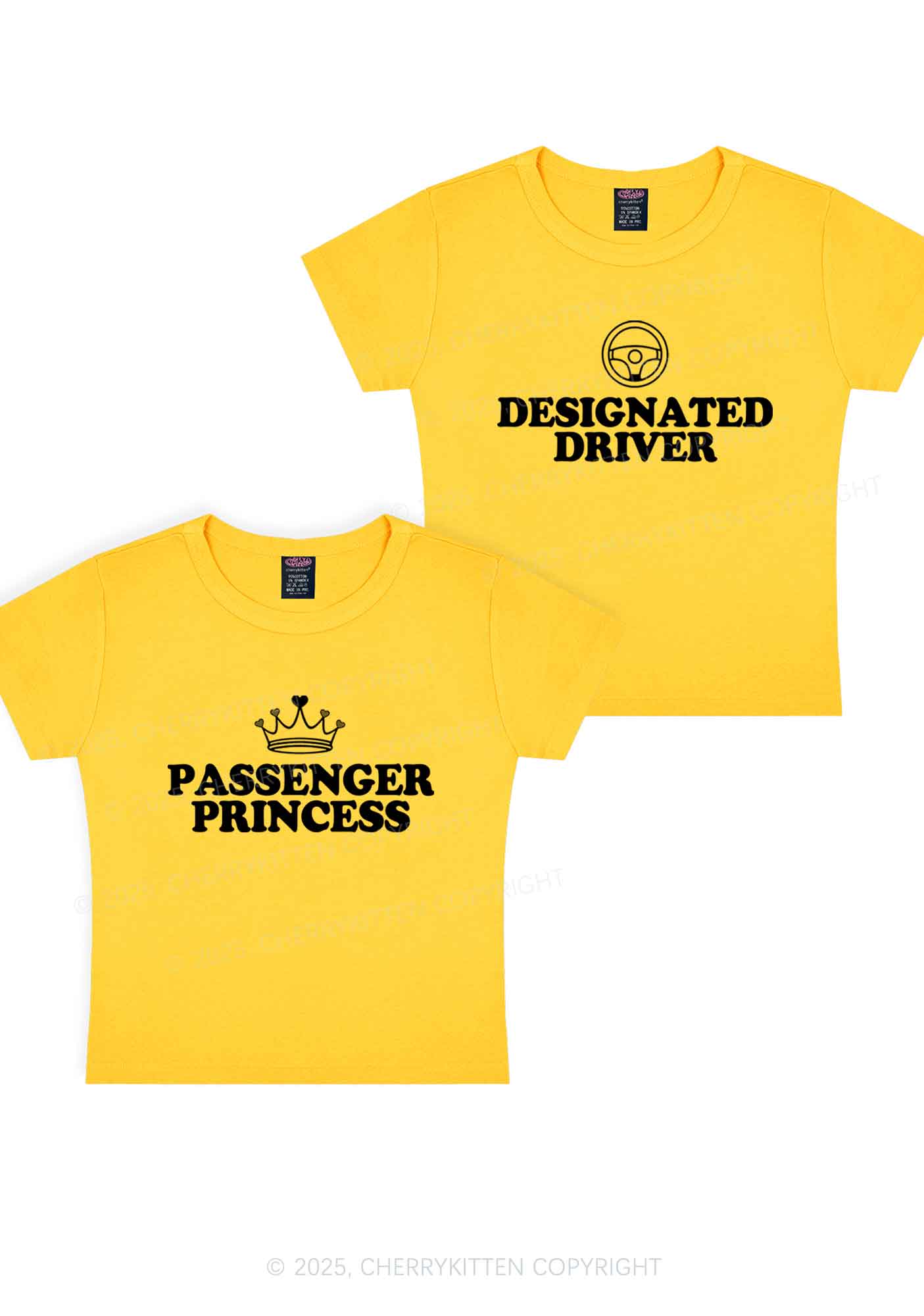 Passenger Princess Designated Driver Y2K Valentine's Day Baby Tee Cherrykitten