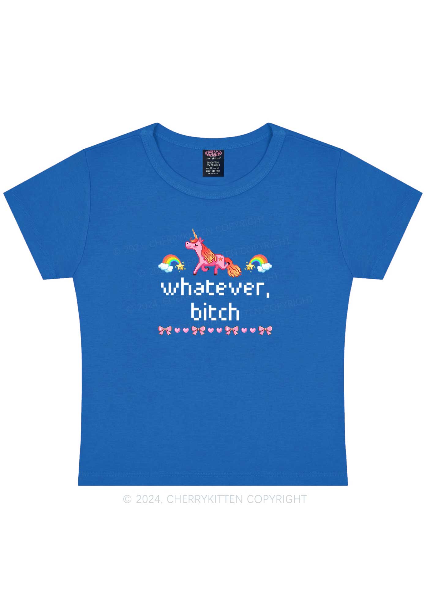 Unicorn Whatever Bxxch Y2K Baby Tee Cherrykitten