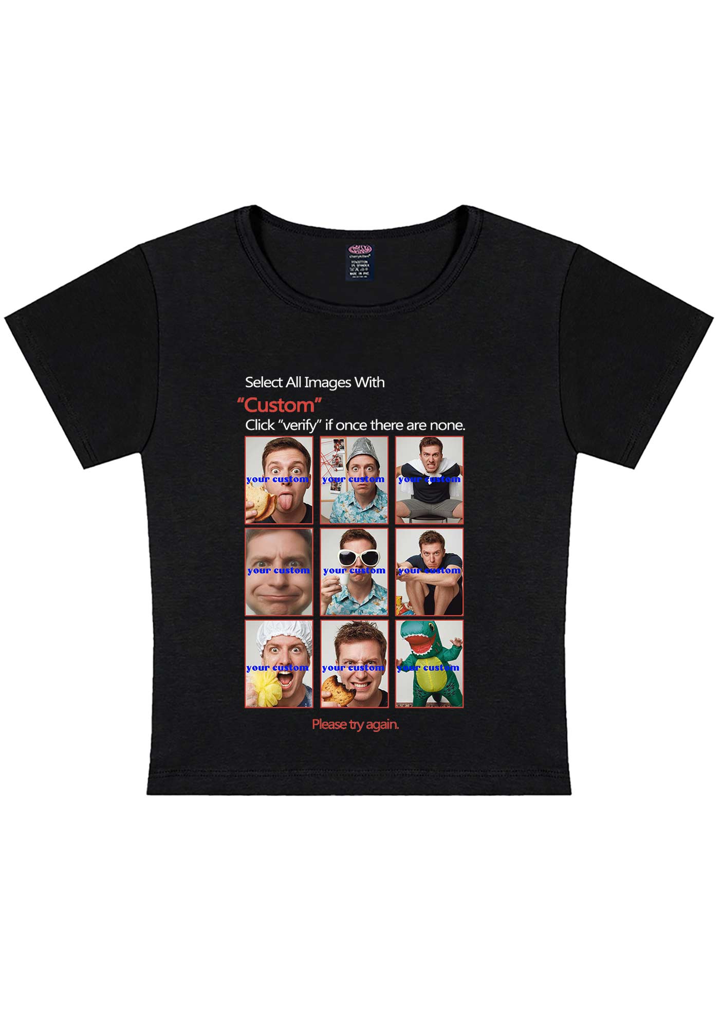 Custom Photo Verification Code Y2K Baby Tee Cherrykitten