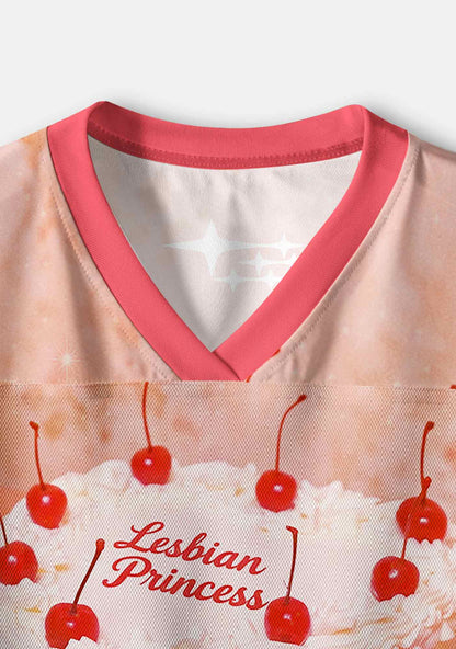 Orange Lesbian Princess Cake Pride Y2K Crop Sport Jersey Shirts Cherrykitten