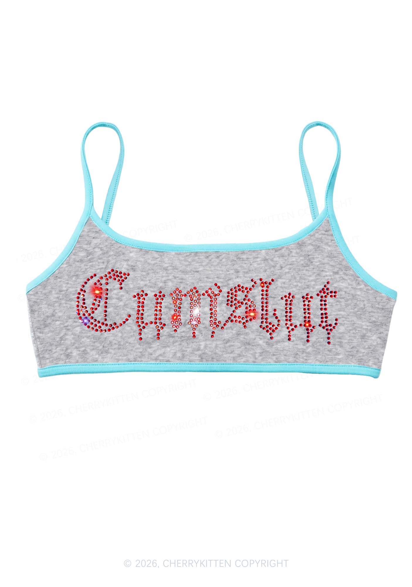 Rhinestone Cxmslxt Y2K Super Crop Cami Cherrykitten
