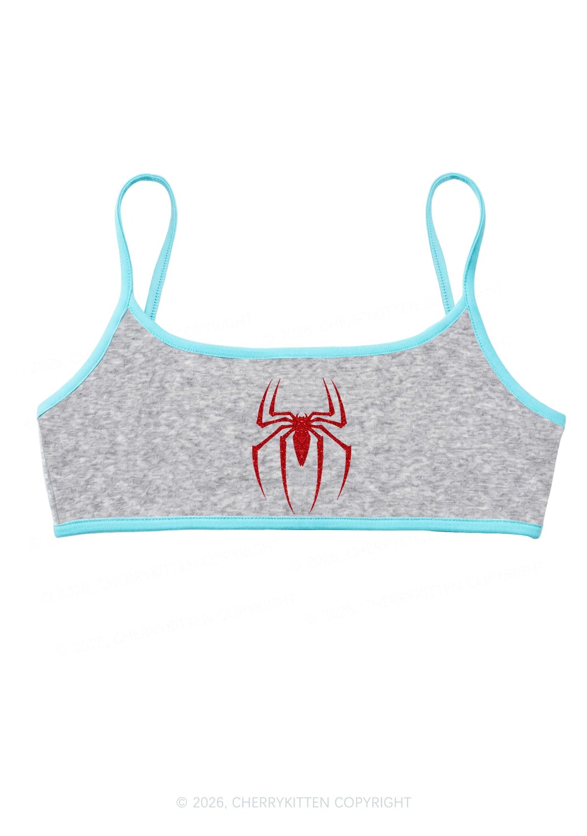 Glitter Spider Y2K Super Crop Cami Cherrykitten