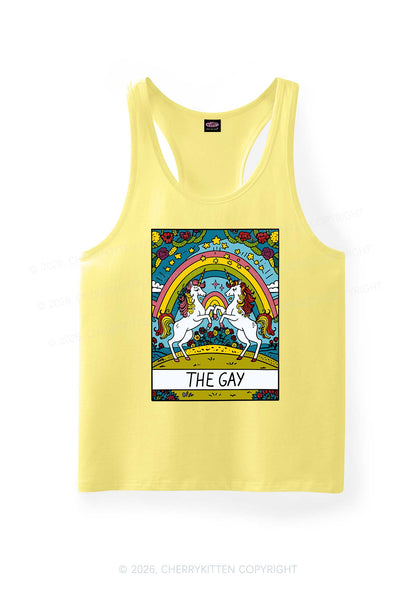 The Gay Unicorn Pride Y2K Men Racerback Tank Top Cherrykitten