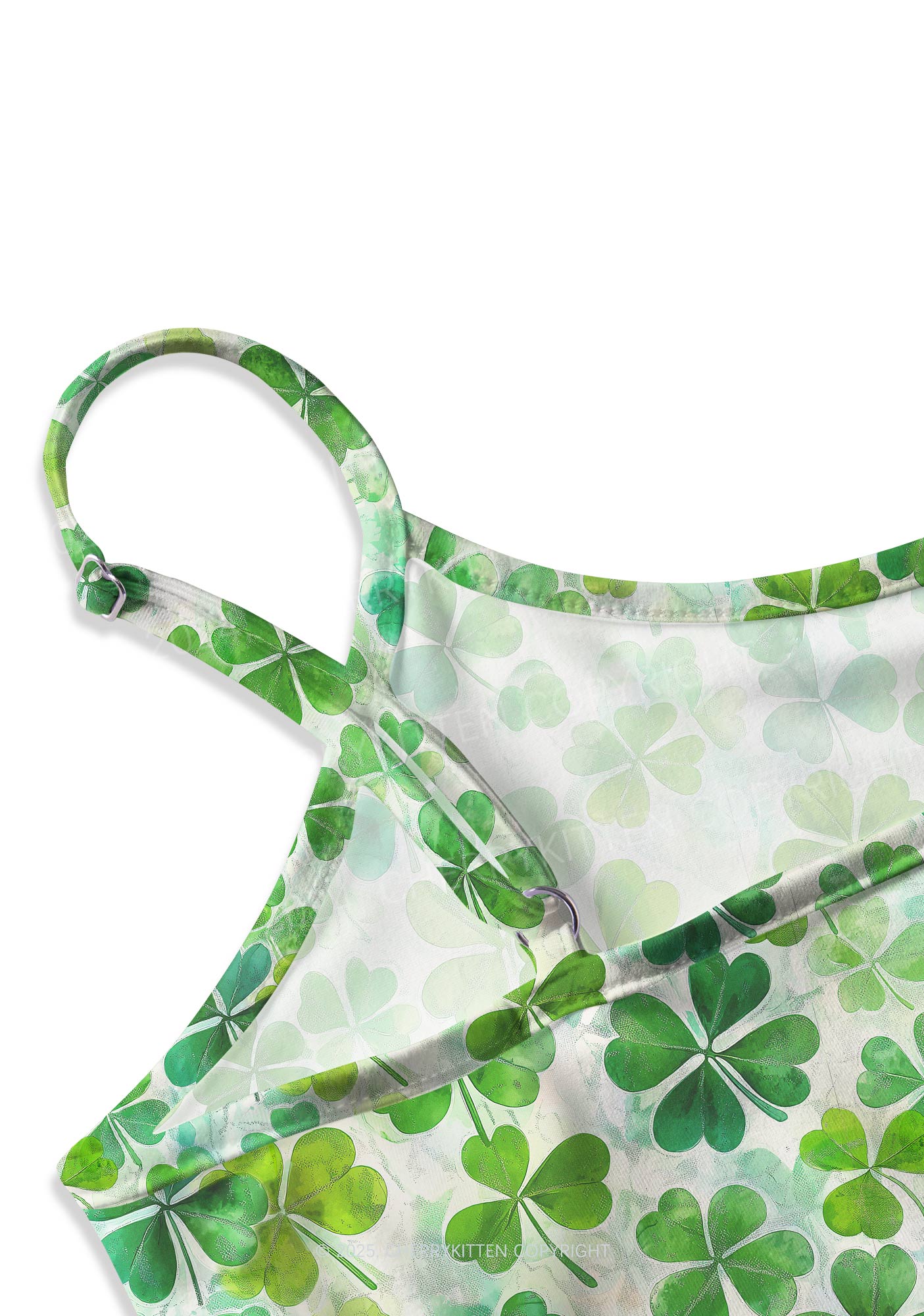 Green Shamrock Y2K Print Cami Crop Top Cherrykitten