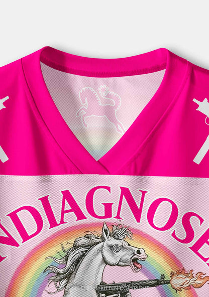 Undiagnosed But Something Aint Right Y2K Crop Sport Jersey Shirts Cherrykitten