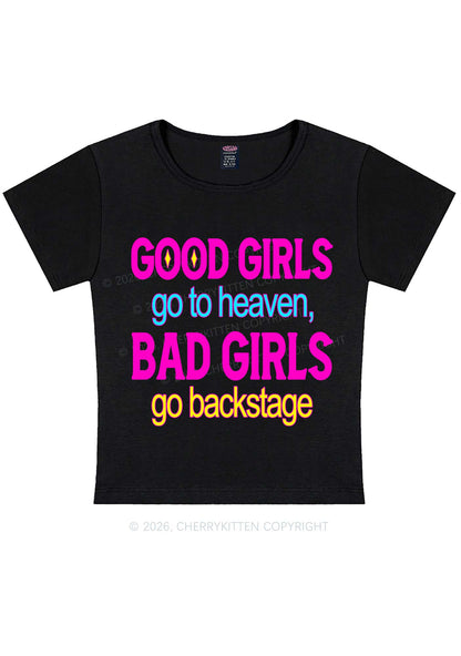 Bad Girls Go Backstage Y2K Baby Tee Cherrykitten