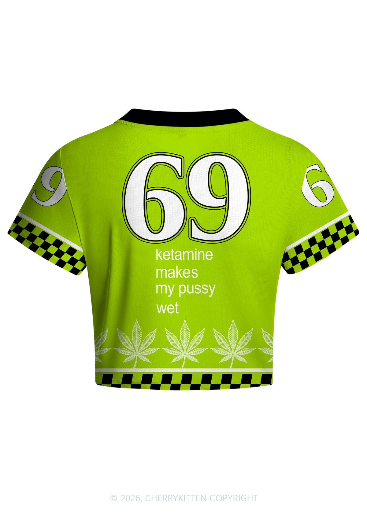 Kxxamine Makes My Puxxy Wet Y2K Crop Football Jersey Shirts Cherrykitten
