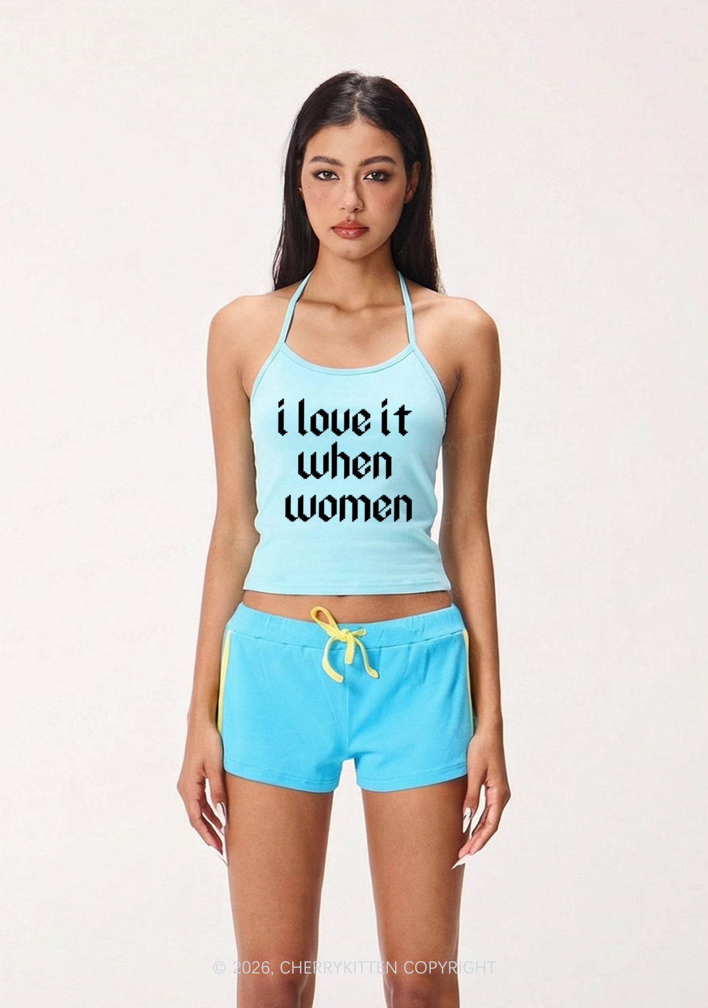 I Love It When Women Pride Y2K Halter Neck Cami Cherrykitten