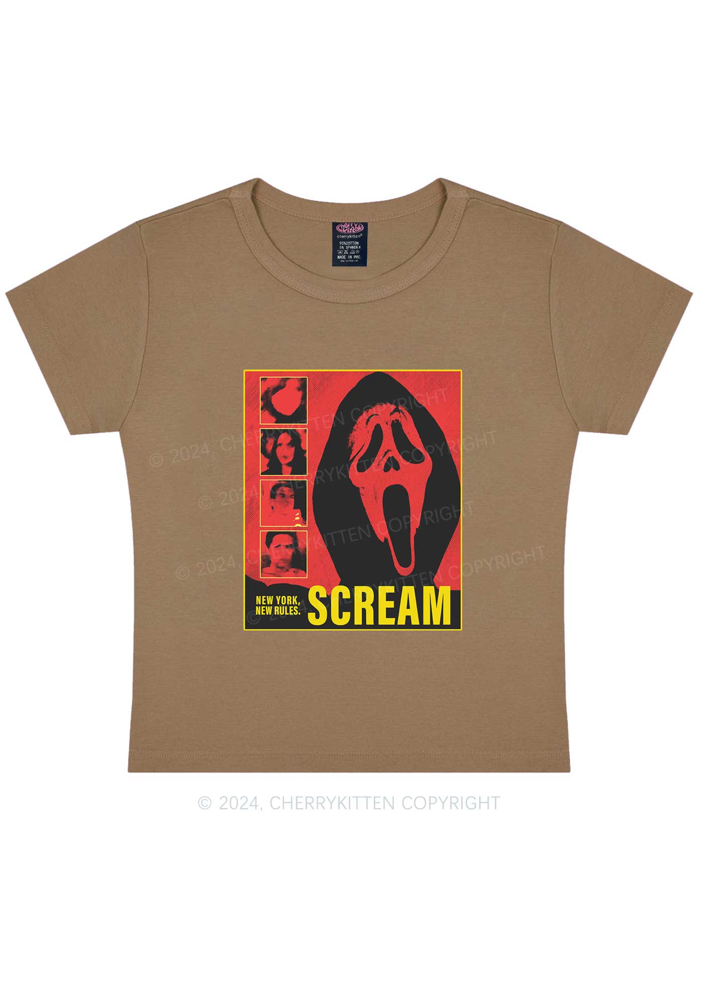 Scream New York Halloween Y2K Baby Tee Cherrykitten