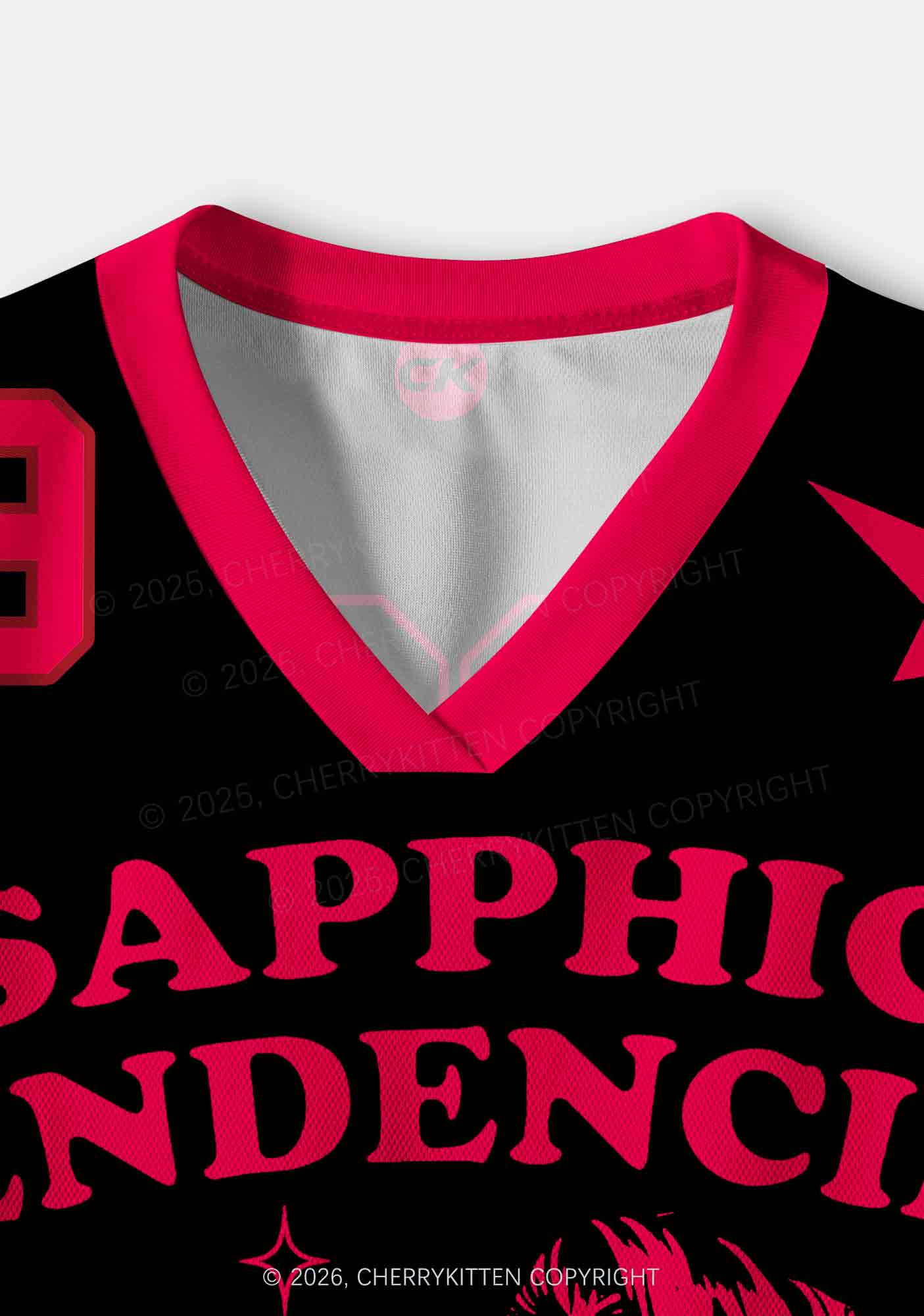 Sapphic Tendencies Kiss Girls Pride Y2K Crop Sport Jersey Shirts Cherrykitten