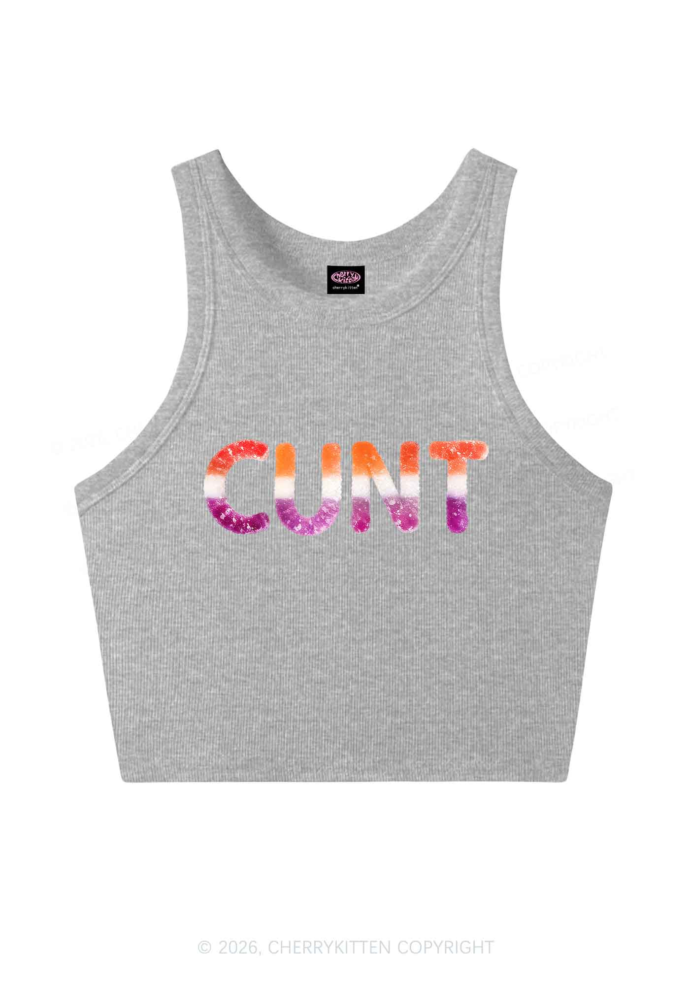 Lesbian Candy Cxxt Pride Y2K Crop Tank Top Cherrykitten