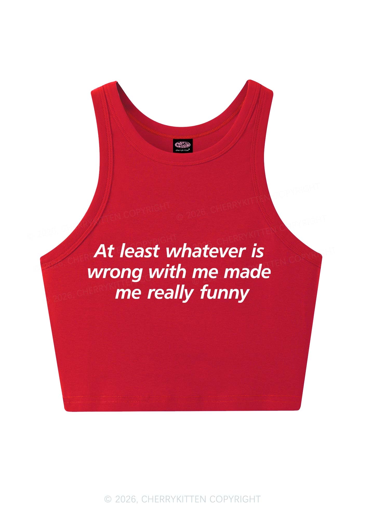 Whatever Is Wrong With Me Y2K Crop Tank Top Cherrykitten