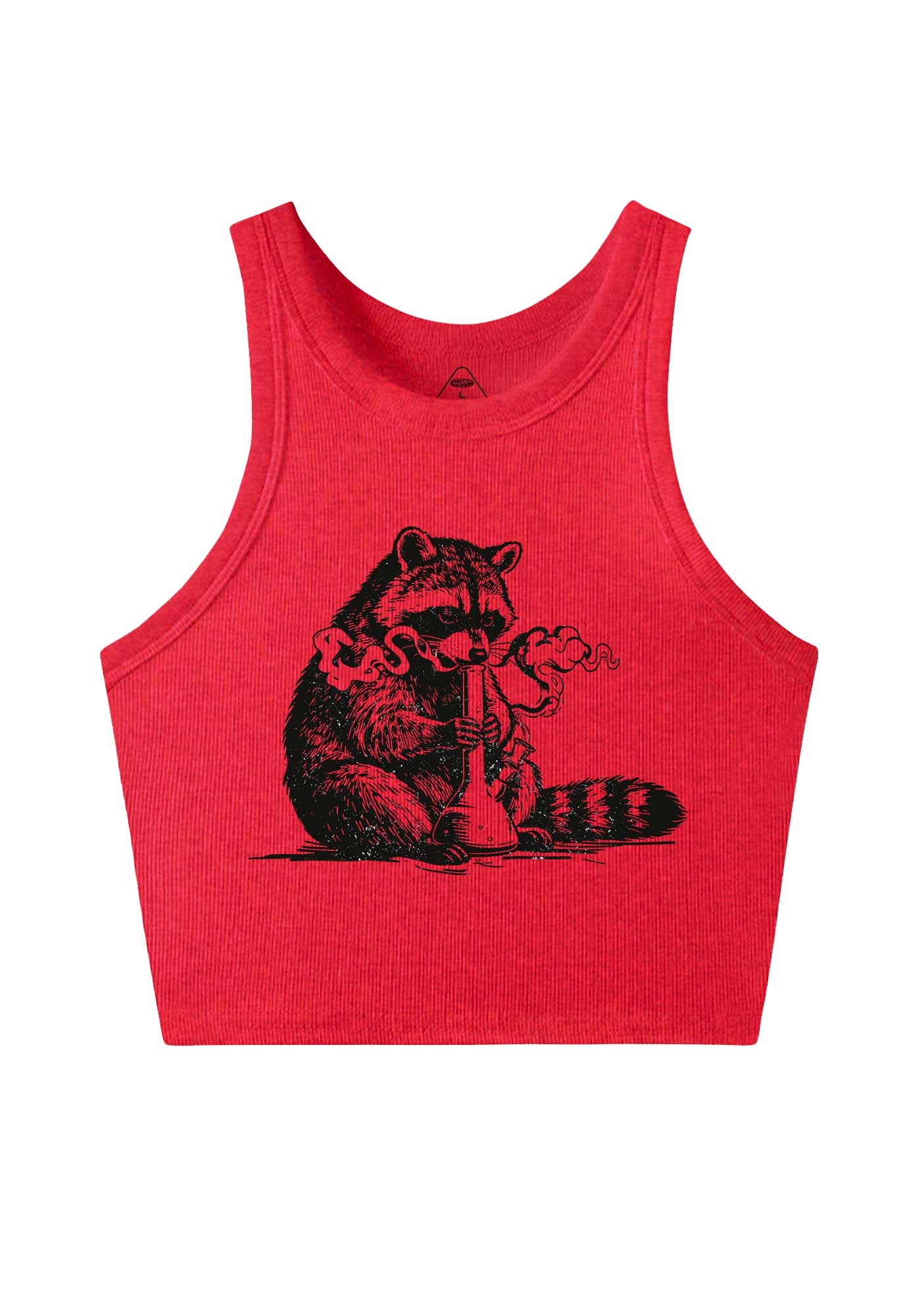 Stoned Raccoon Y2K Crop Tank Top Cherrykitten