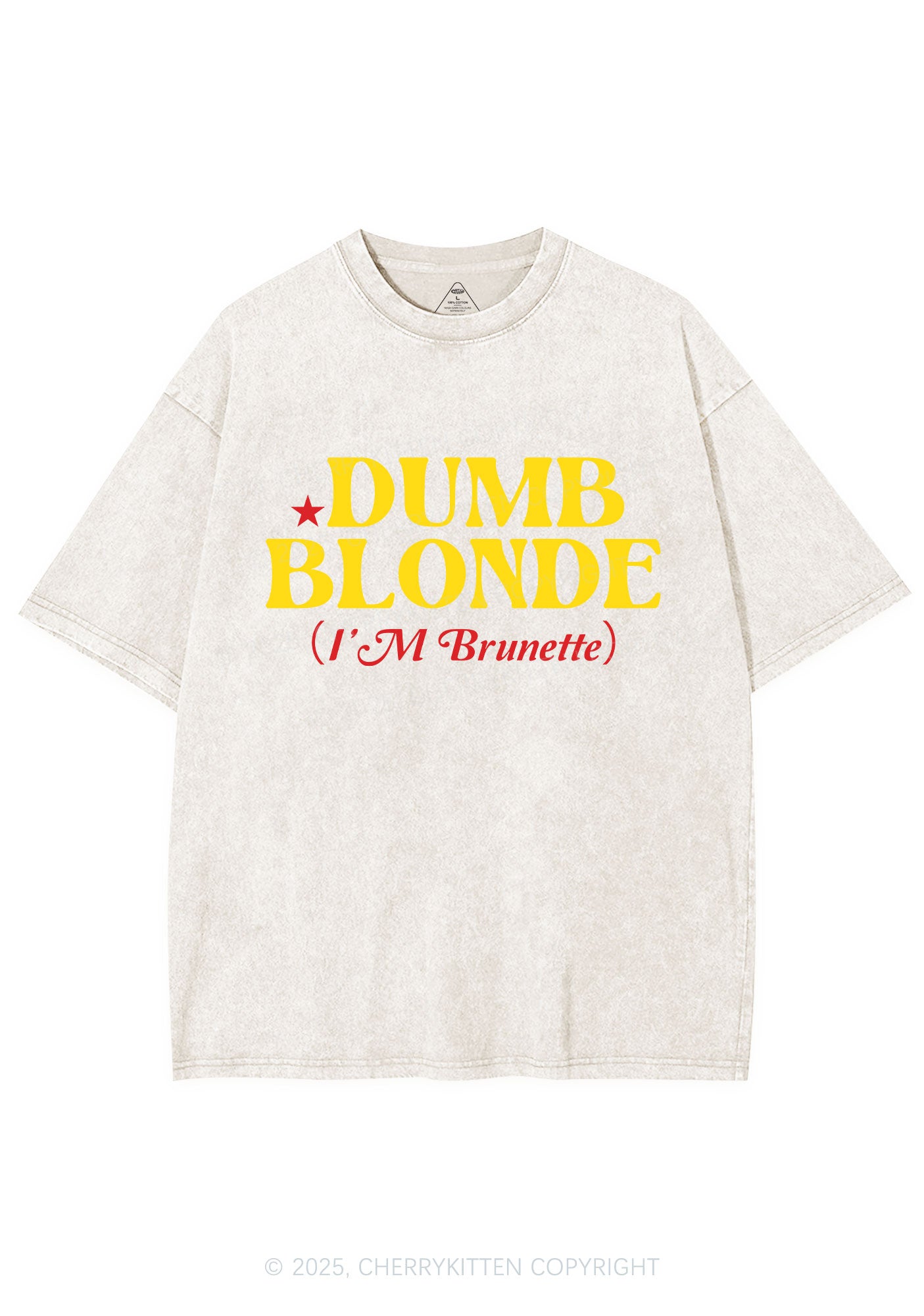 Dumb Blonde Brunette Y2K Shirts Washed Tee Cherrykitten