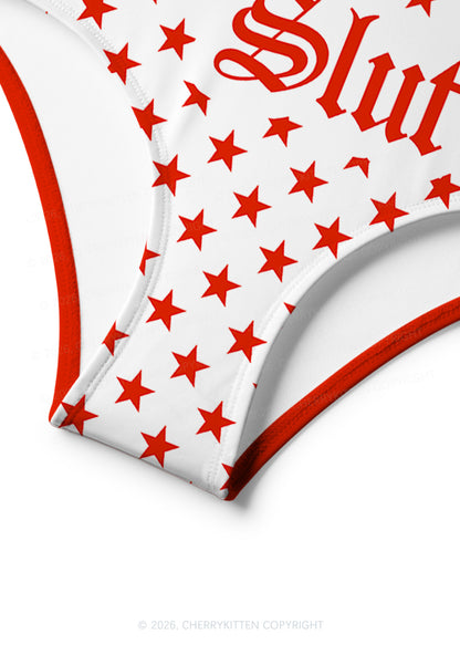 Red Star Slxt Y2K Print Bikini Set Cherrykitten