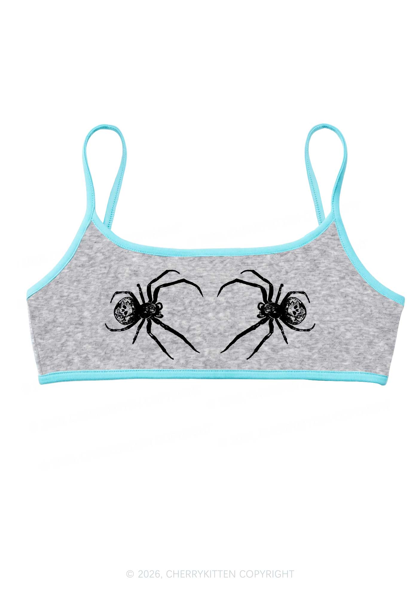 Skull Spider Y2K Super Crop Cami Cherrykitten