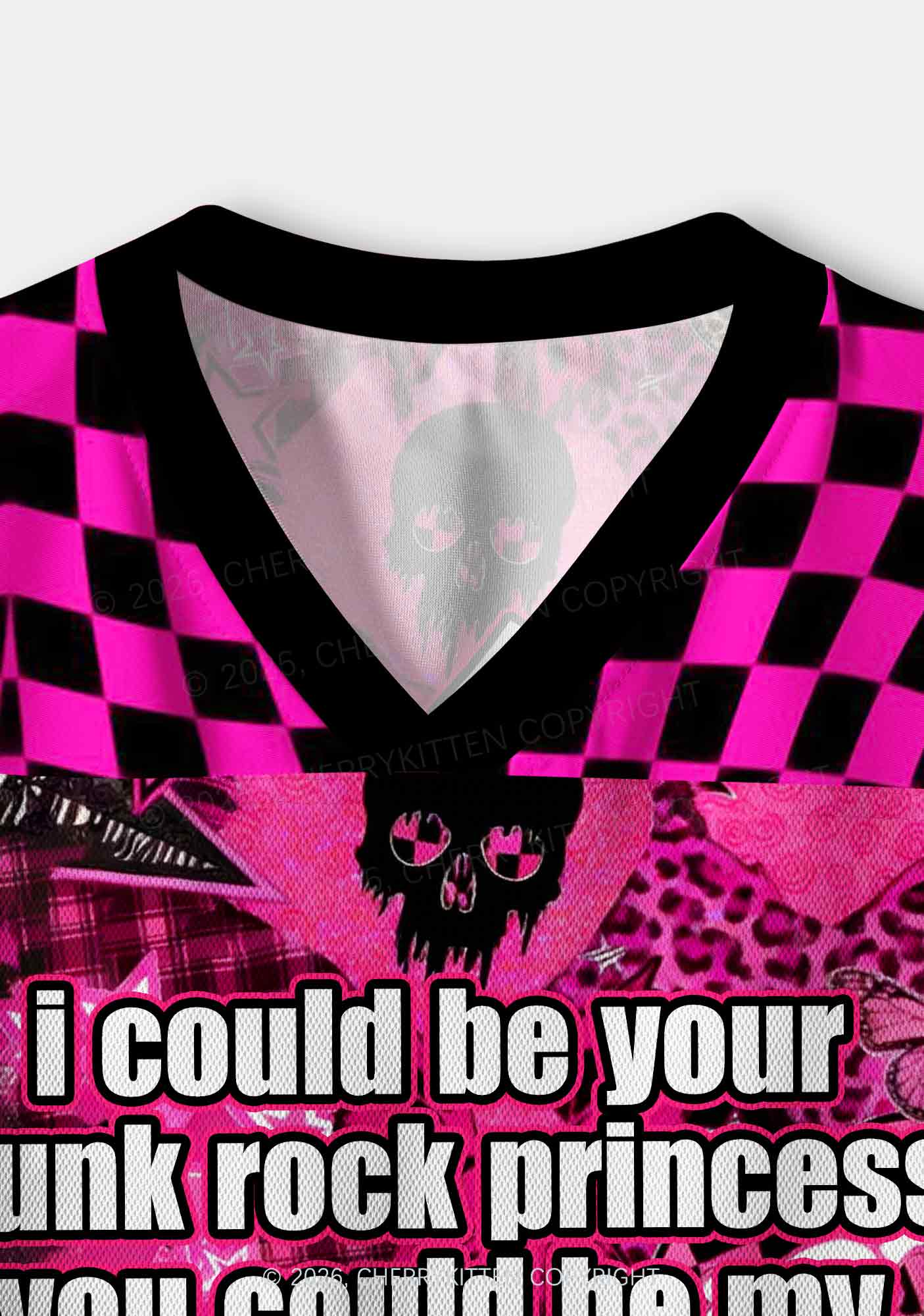 Punk Rock Princess Y2K Crop Sport Jersey Shirts Cherrykitten