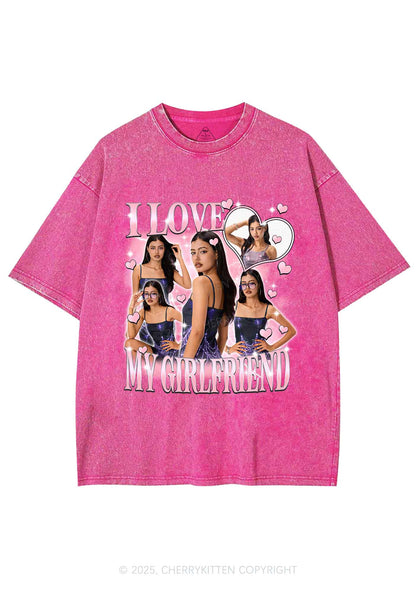 Custom Sparkly Heart I Love BF GF Y2K Shirts Washed Tee Cherrykitten