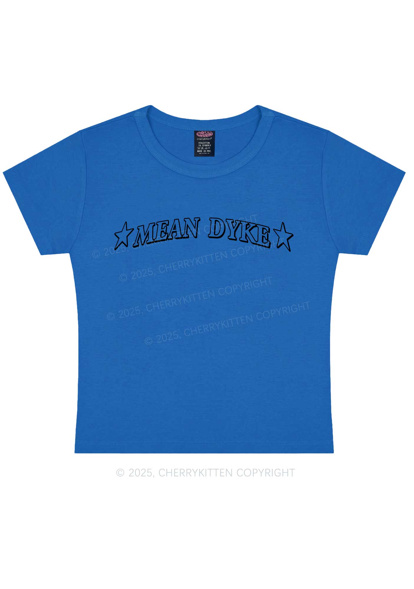 Mean Dyke Pride Y2K Baby Tee Cherrykitten