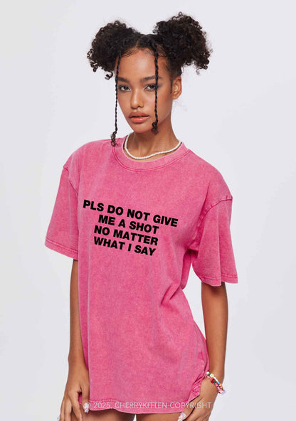 Not Give Shot Y2K Shirts Washed Tee Cherrykitten