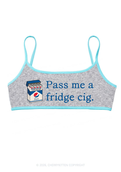 Pass Me A Fridge Cig Blue Drinks Y2K Super Crop Cami Cherrykitten