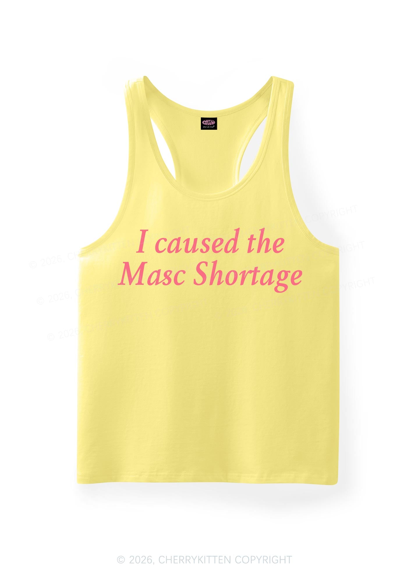 I Caused The Masc Shortage Pride Y2K Men Racerback Tank Top Cherrykitten