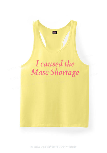 I Caused The Masc Shortage Pride Y2K Men Racerback Tank Top Cherrykitten