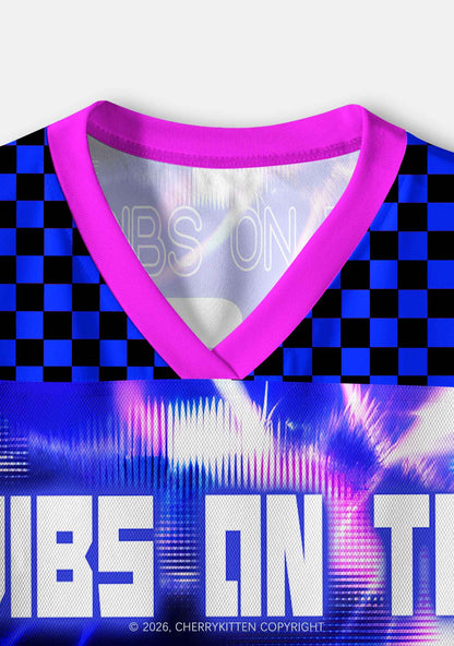 Blue Sound Wave Dibs On Drummer Y2K Crop Sport Jersey Shirts Cherrykitten