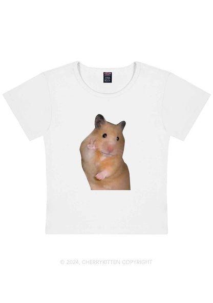 Peace Hamster Y2K Baby Tee Cherrykitten